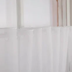Scheibengardinen Meterware Effektvoile Stickerei Raute weiß grau 60cm hoch