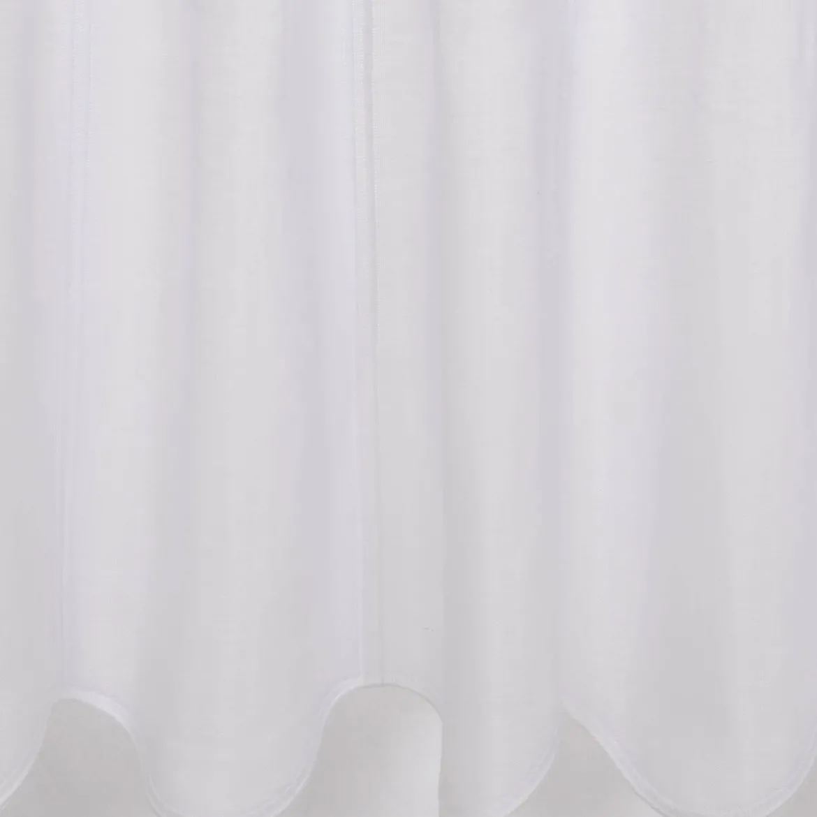 Scheibengardinen Meterware Batist Stickerei uni wollweiß 50cm hoch