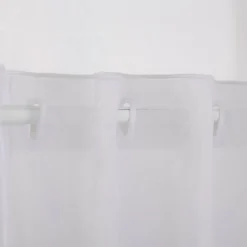 Scheibengardinen Meterware Batist Stickerei uni wollweiß 120cm hoch