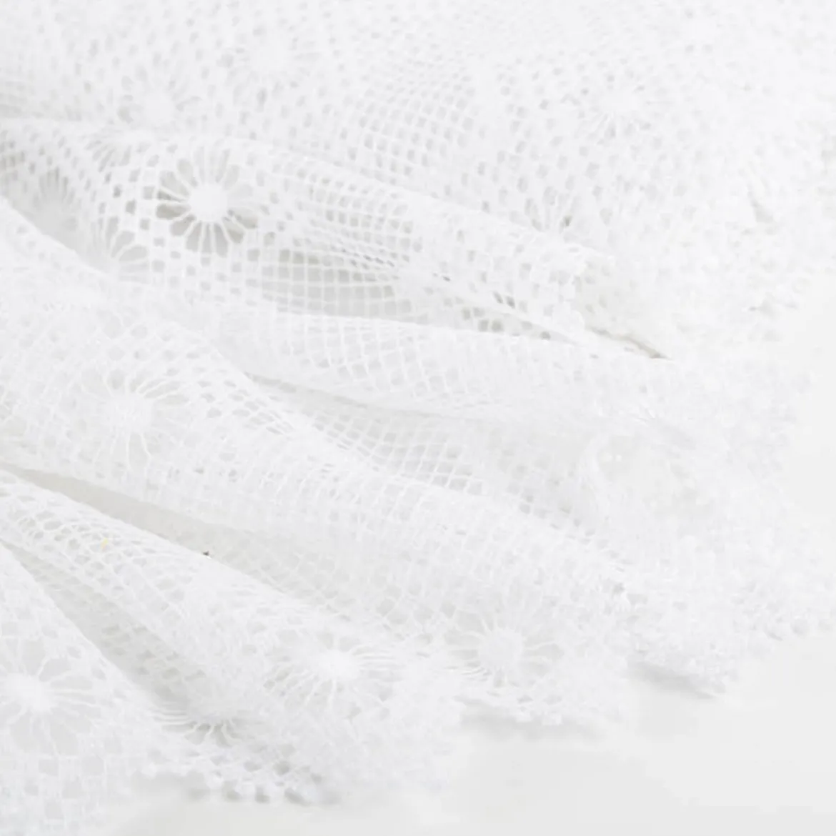Scheibengardinen Meterware Häkelgardine ecru 50cm hoch