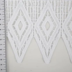 Scheibengardinen Meterware Makramee Häkelspitze nähfrei weiß 25cm hoch
