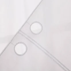 Scheibengardine Stickerei Batist-Voile nähfrei Blätter weiß 70cm Höhe