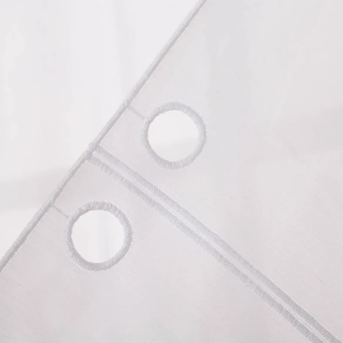 Scheibengardine Stickerei Batist-Voile nähfrei Blätter weiß 70cm Höhe