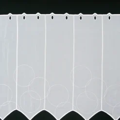 Scheibengardine Voile mit Kreise Lurex creme zink Spitze 60cm Höhe