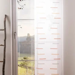 Schiebegardinen Meterware Scherli Barcadi Streifen wollweiß rot orange grau 60cm Breite