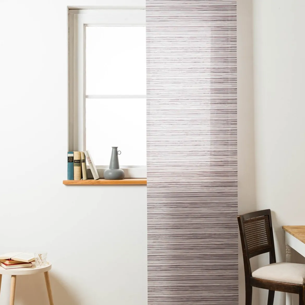 Schiebegardinen Meterware Streifen aubergine 60cm Breite