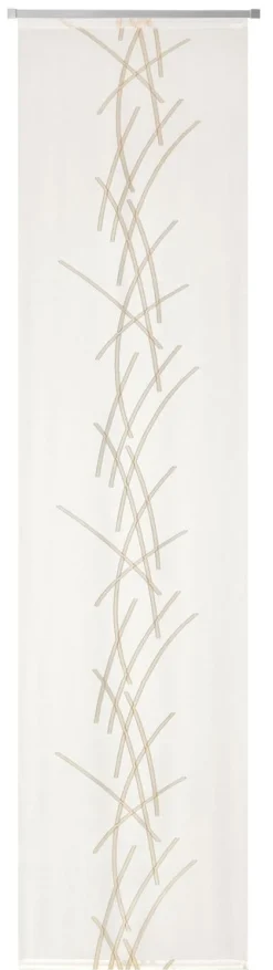 Schiebevorhang Carlina Scherli weiß taupe inkl. Alu-Technik 60x245cm (BxH)