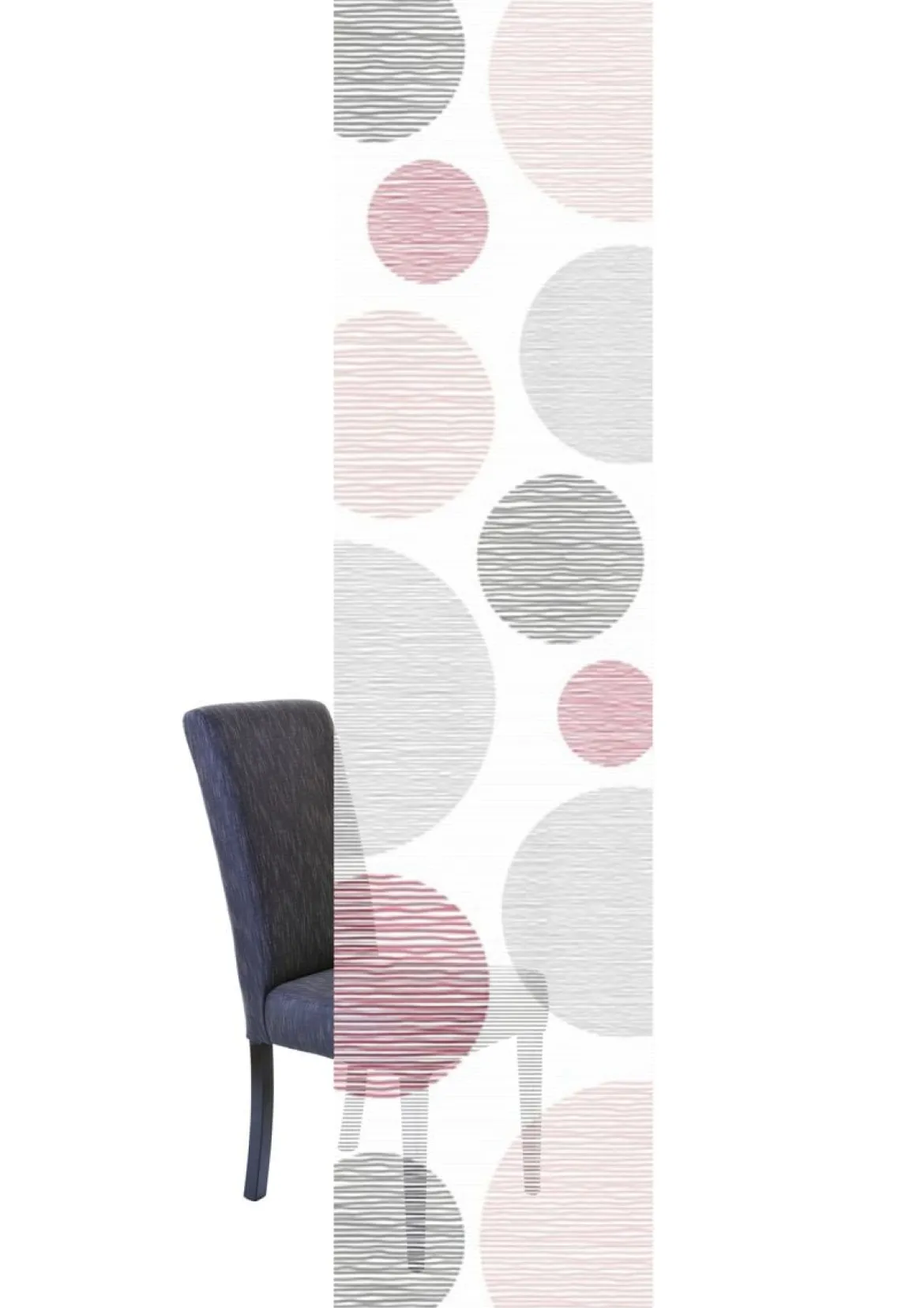 Schiebevorhang Flächenvorhang Flächenschal Paneel Digitaldruck Kreise rose 60x260cm