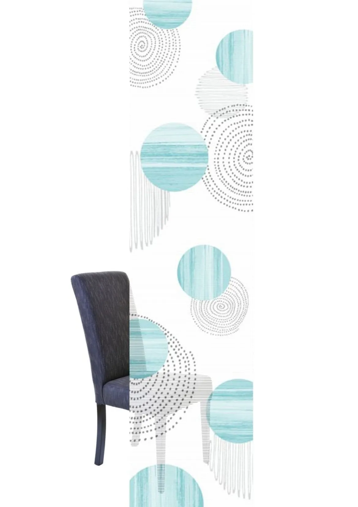 Schiebevorhang Flächenvorhang Flächenschal Paneel Digitaldruck Kreise mint 60x260cm