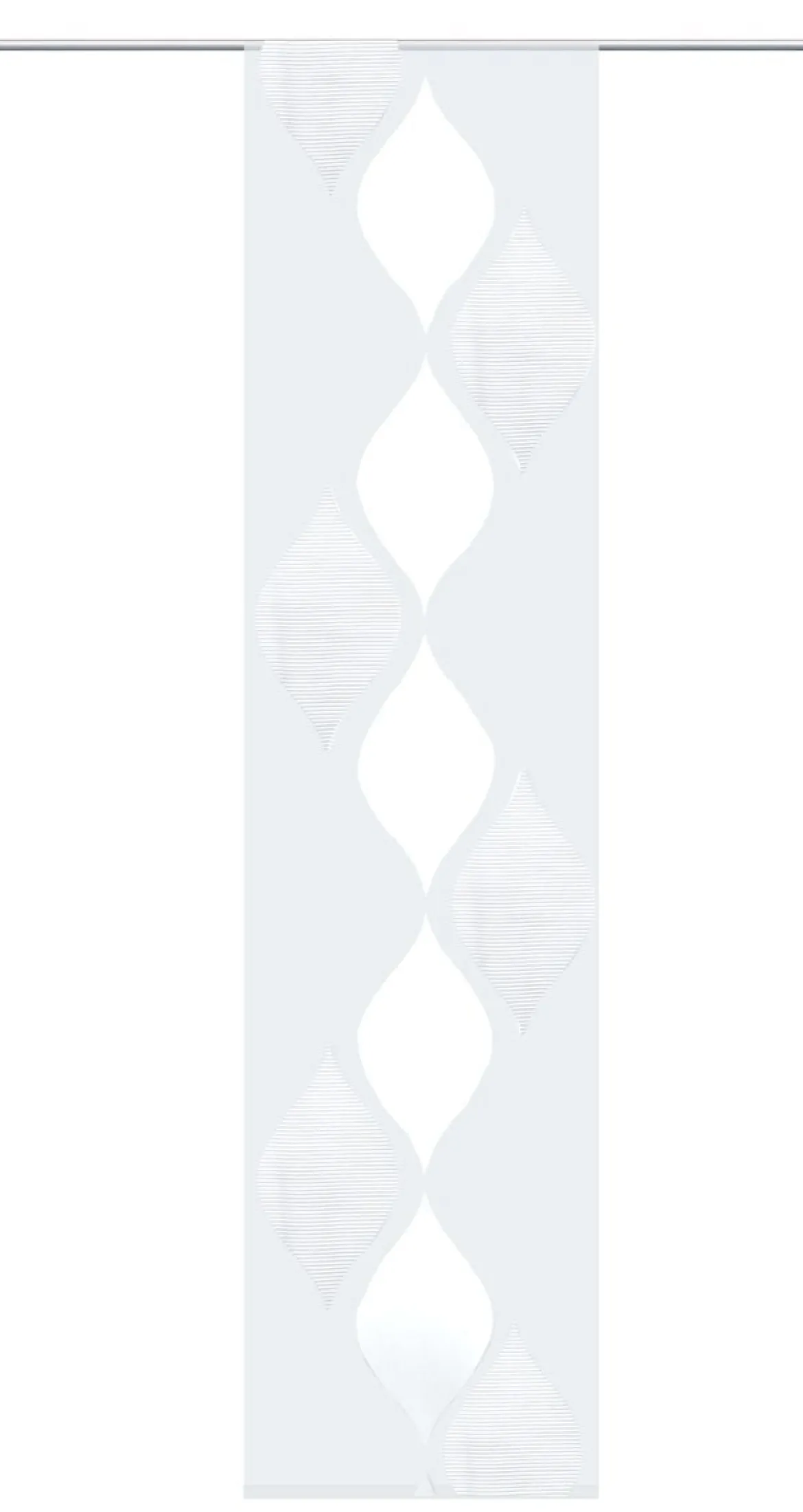Schiebevorhang Flächenvorhang Flächenschal Paneel Scherli Effektvoile weiche Raute weiß 60x245cm