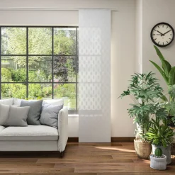 Schiebevorhang Flächenvorhang Liv Leinen Scherli Ovale wollweiß 245x60cm