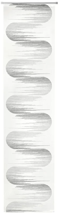 Schiebevorhang Jago Scherli transparent mit Flexoschiene Halbkreise wollweiß grau 60x245cm (BxH)