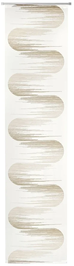 Schiebevorhang Jago Scherli transparent mit Flexoschiene Halbkreise wollweiß braun 60x245cm (BxH)