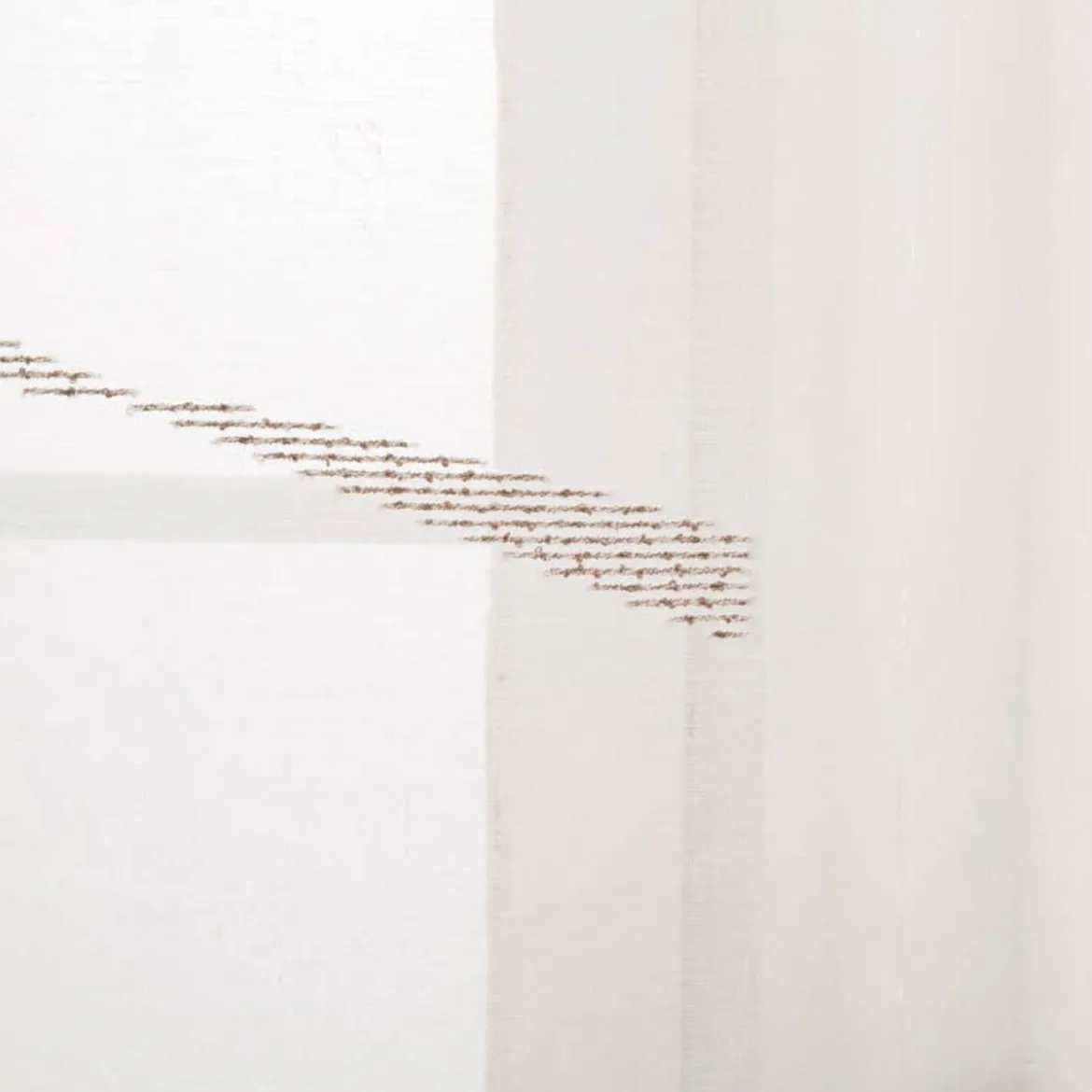 Schiebevorhang Leinenstruktur Voile abstrakt weiß taupe 245x60cm (BxH)