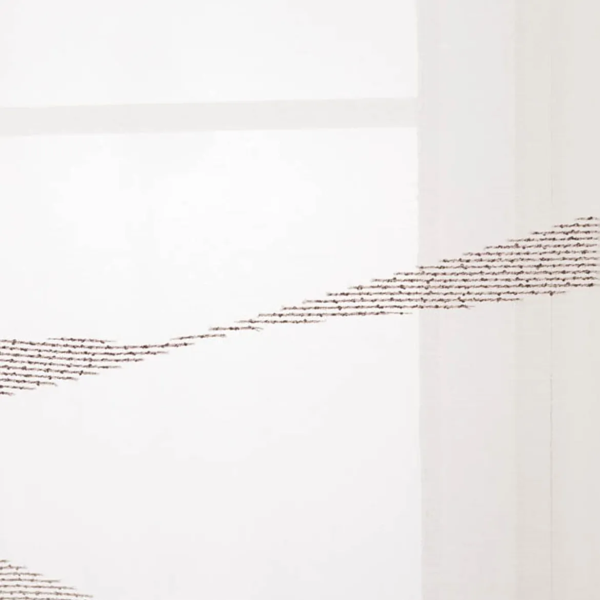 Schiebevorhang Leinenstruktur Voile abstrakt weiß taupe 245x60cm (BxH)