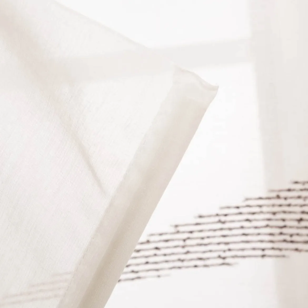 Schiebevorhang Leinenstruktur Voile abstrakt weiß taupe 245x60cm (BxH)