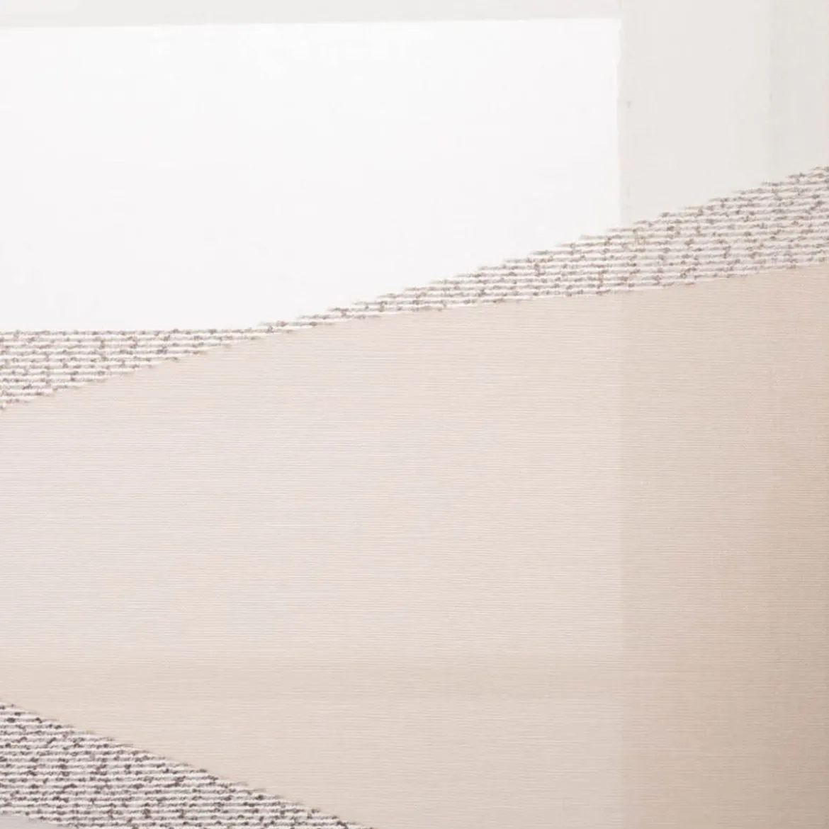 Schiebevorhang Leinenstruktur Voile Sockeldessin abstrakt weiß taupe 245x60cm