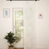 Schiebevorhang Leinenstruktur Voile Kreise mit Technik weiß grau 245x60cm