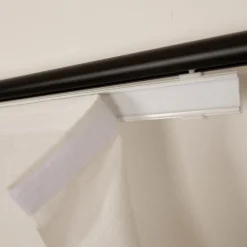 Schiebevorhang Leinenstruktur Voile Kreise mit Technik weiß grau 245x60cm
