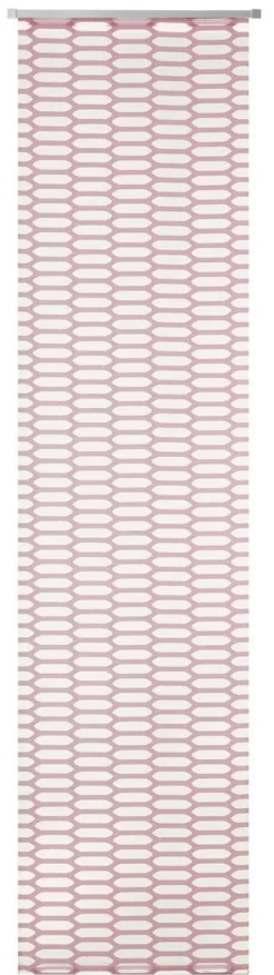 Schiebevorhang Mesh Ausbrenner mit Flexoschiene weiß rosa 60x245cm (BxH)