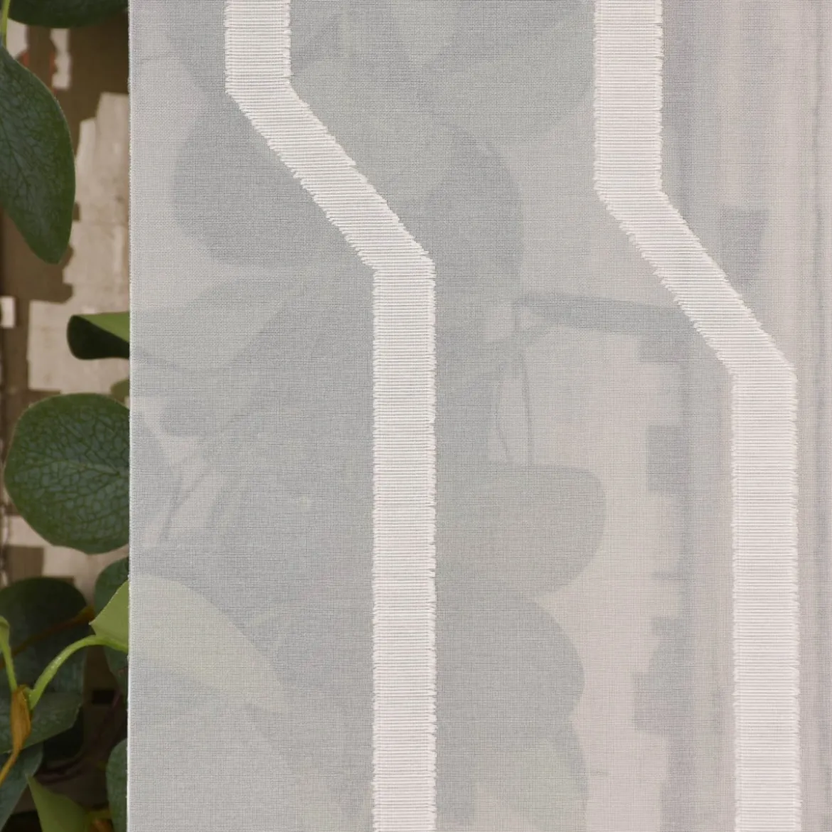 Schiebevorhang Schiebegardine Ischia Scherli transparent inkl. Technik wollweiß 245x60cm