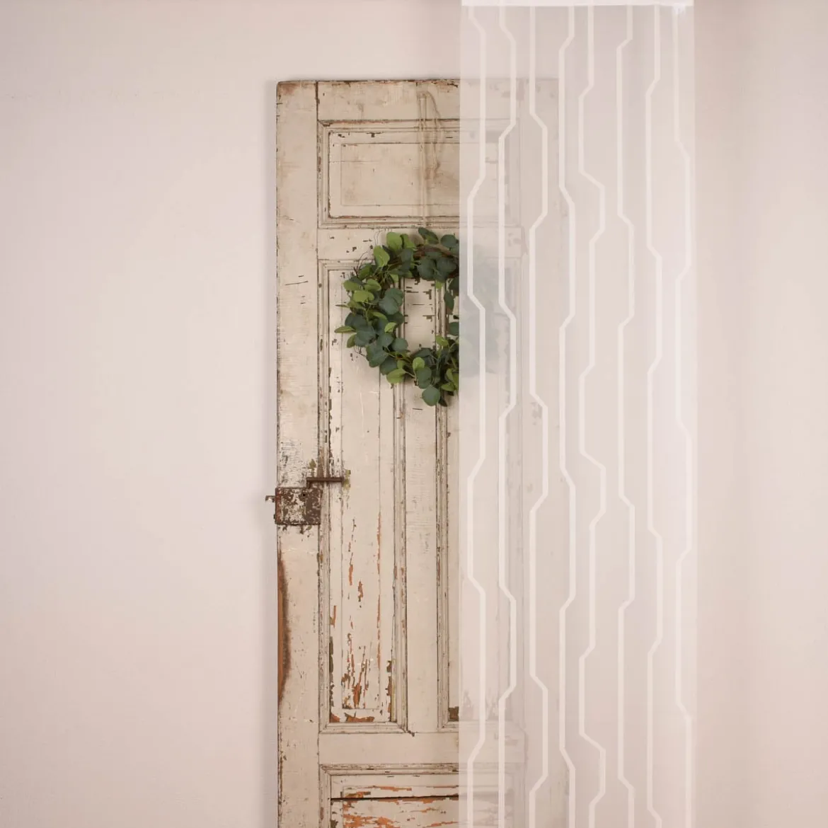 Schiebevorhang Schiebegardine Ischia Scherli transparent inkl. Technik wollweiß 245x60cm