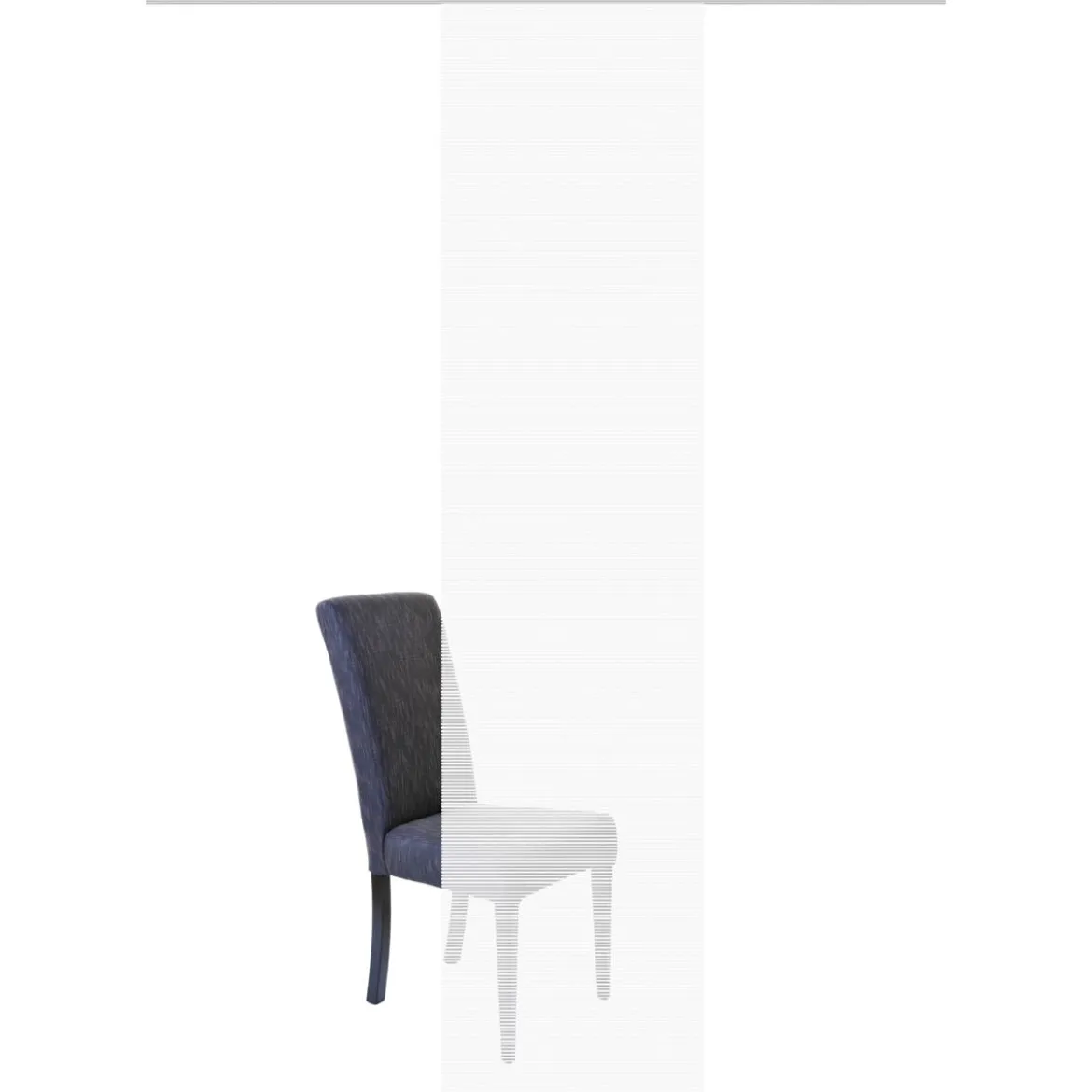 Schiebevorhang Streifenstruktur Bambus-Optik einfarbig weiß 60x260cm