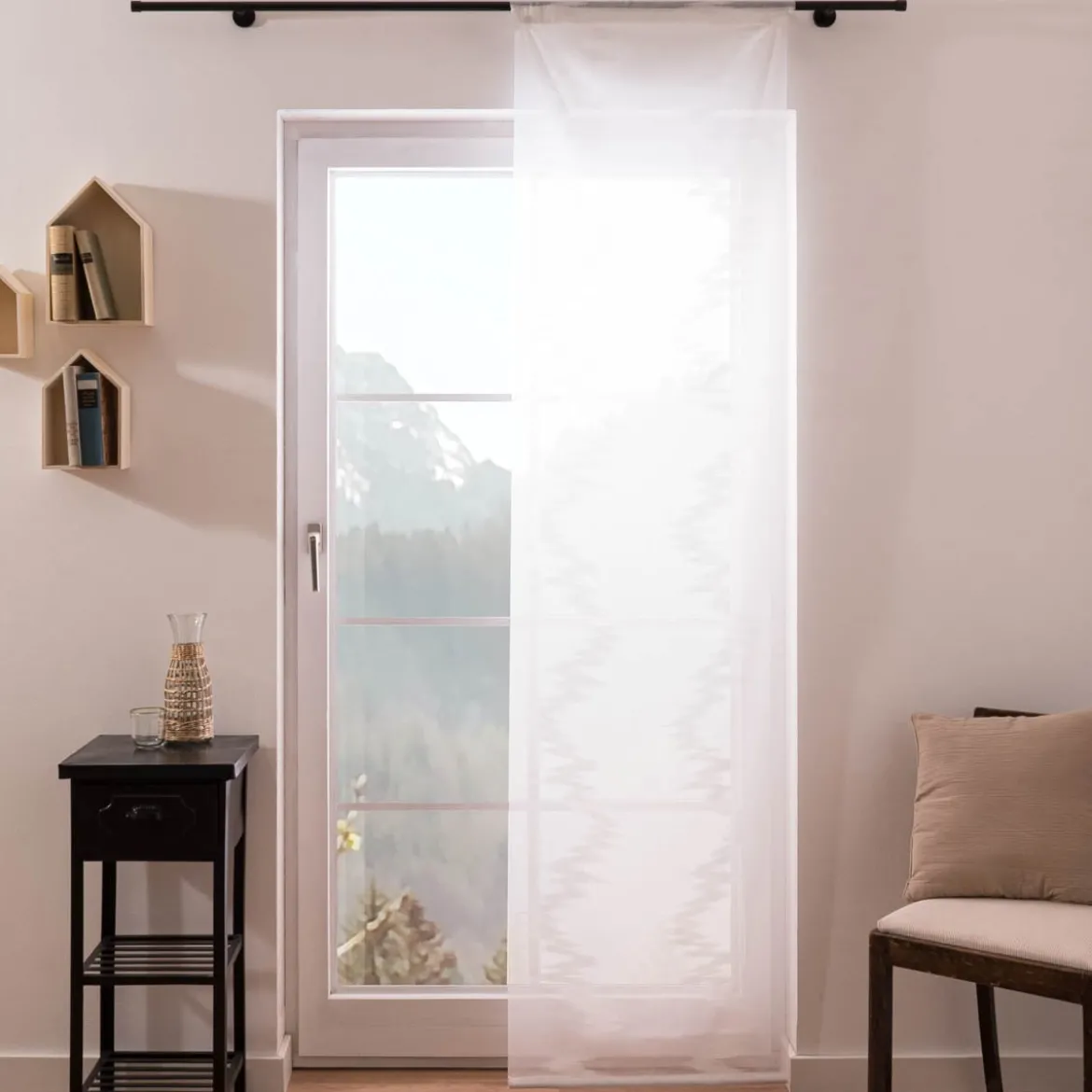 Schiebevorhang Torres Scherli transparent mit Flexoschiene wollweiß 60x245cm (BxH)