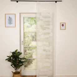 Schiebevorhang Voile Bouclégarn Grafik-Dessin creme natur 245x60cm (BxH)
