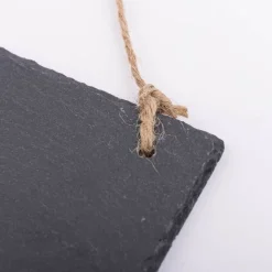 Schiefertafel mit Aufhängekordel schwarz natur 19,5x10cm