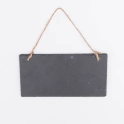 Schiefertafel mit Aufhängekordel schwarz natur 19,5x10cm