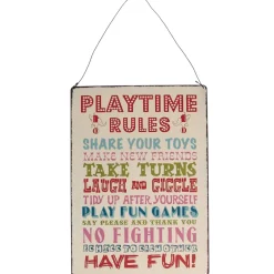 Schild Metall Retro Playtime rules 20x28cm
