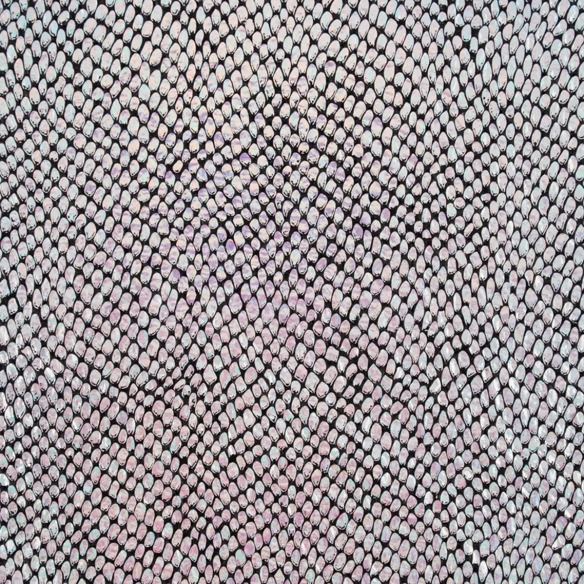 Schlangenhaut Optik Metallic Stoff silberfarbig schwarz 1,4m Breite