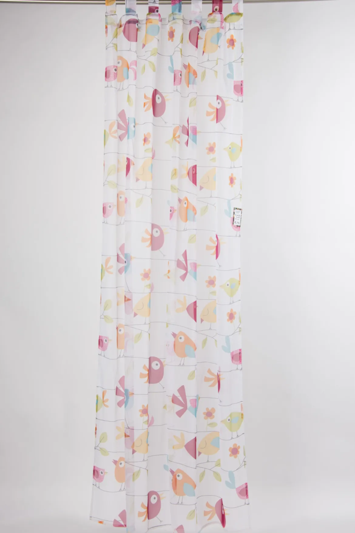 Schlaufenschal Dekoschal Fertiggardine 140x245cm Vögel bunt