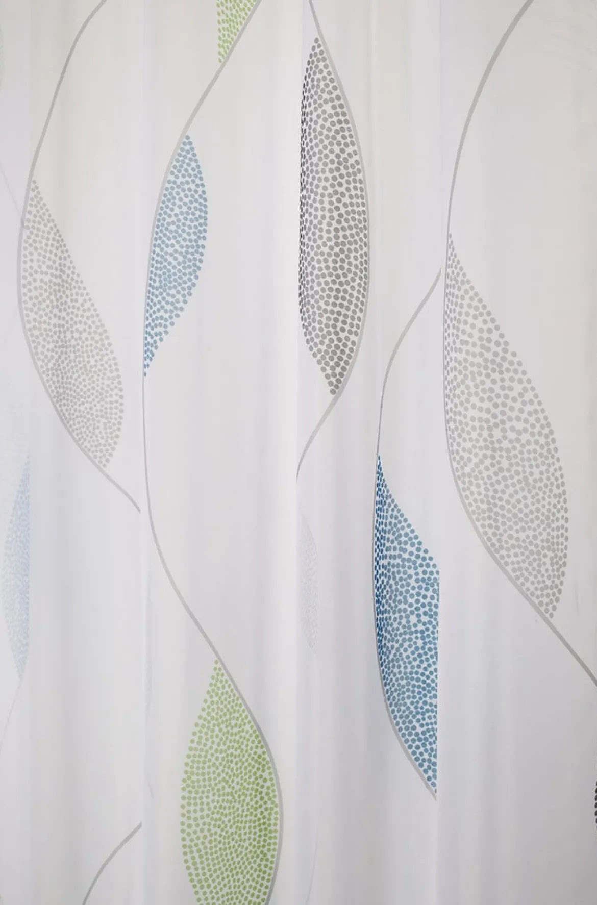 Schlaufenschal Fertiggardine Voile Blätter weiß blau grün 140x245cm