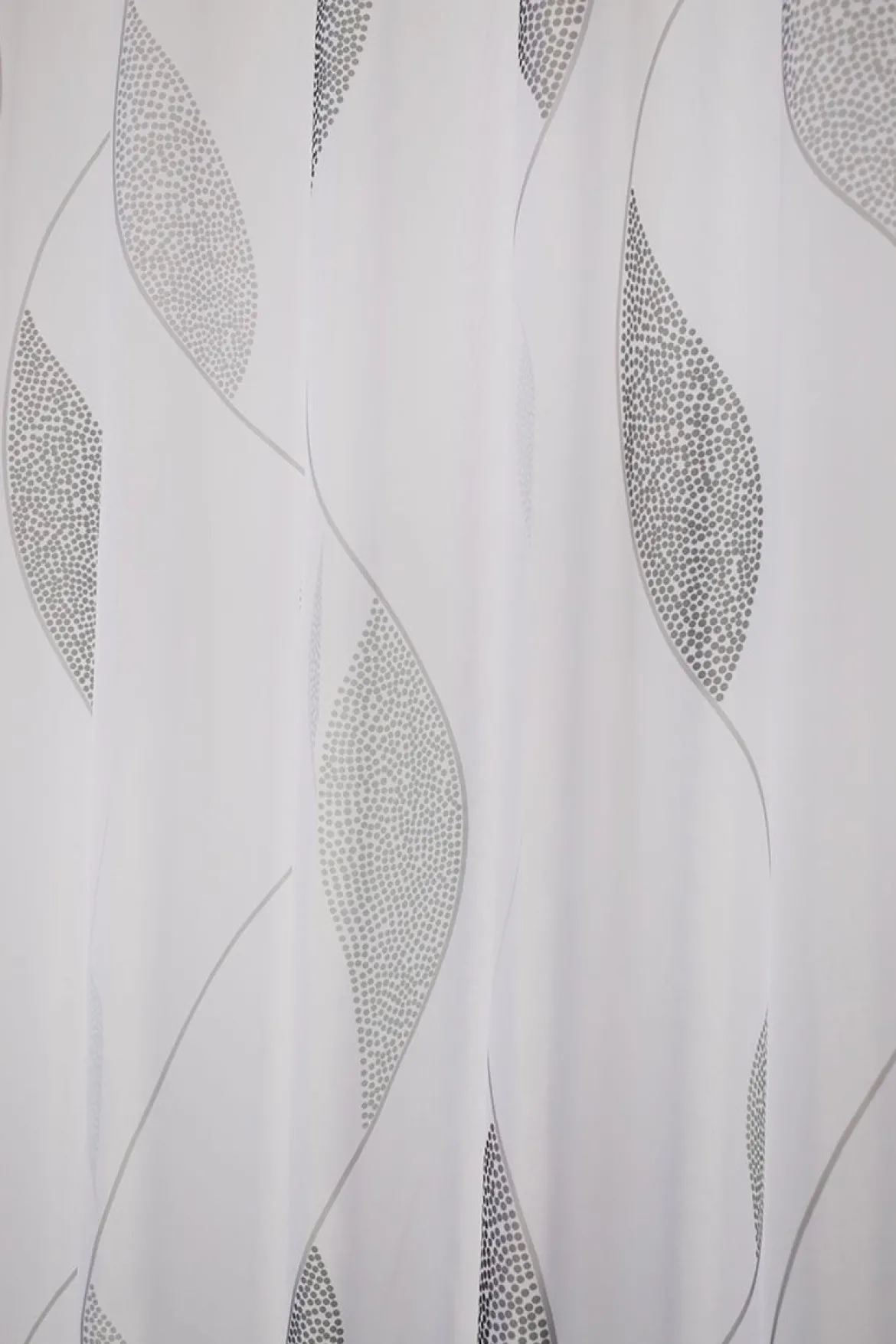 Schlaufenschal Fertiggardine Voile Blätter weiß grau 140x245cm