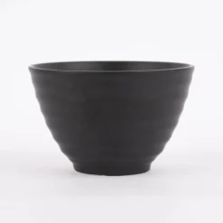 Schälchen Schale mit gewelltem Rand Keramik schwarz matt 11,5x7,5cm