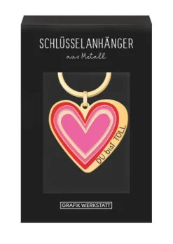 Schlüsselanhänger Du bist toll Herzform 85x40mm von Grafik Werkstatt