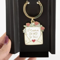 Schlüsselanhänger Mama Du Bist So Toll! mit Gold-Veredelung 85x40mm von Grafik Werkstatt