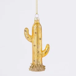 Schmuckanhänger Kaktus goldfarbig 12x3,5cm