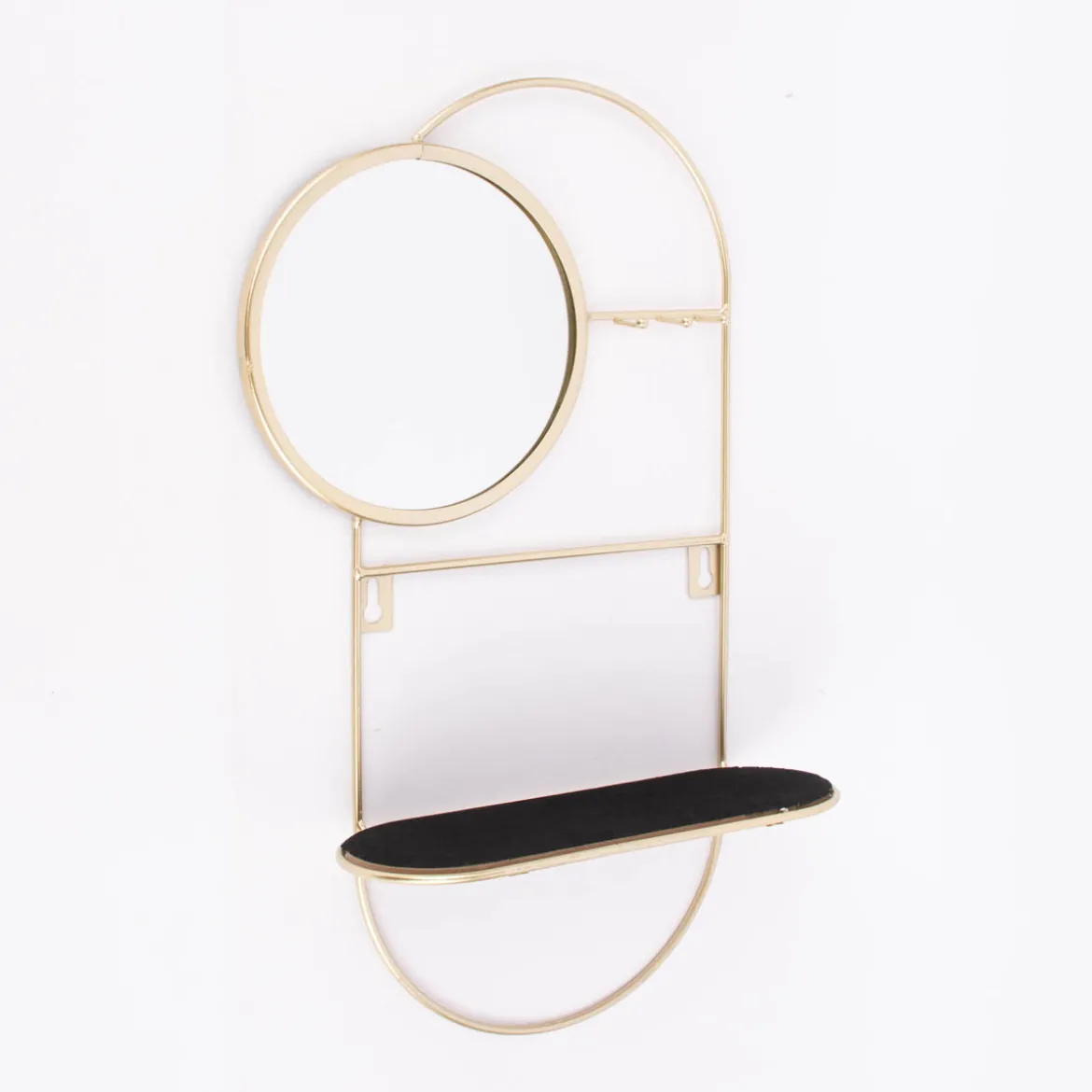 Schmuckhalter mit Spiegel Metall goldfarbig 48x29x10cm