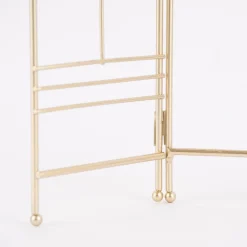 Schmuckhalter mit Spiegel zum Aufstellen Metall goldfarbig 32x33x1cm