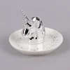 Schmuckteller Einhorn Porzellan weiß silberfarben 10x11cm