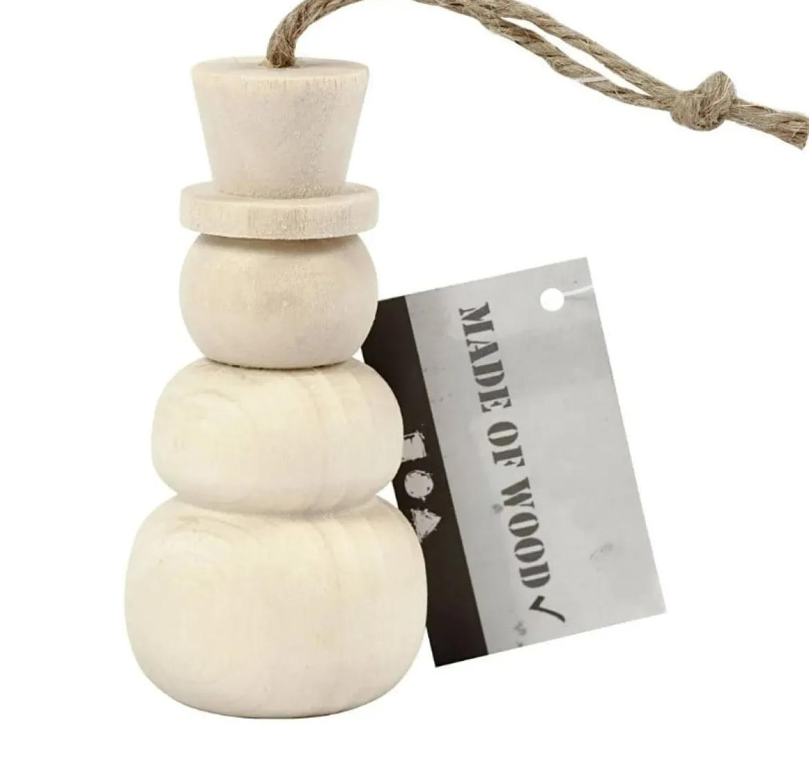 Schneemann Anhänger aus Holz zum selbst gestalten 7,8x3,3cm von Creativ Company