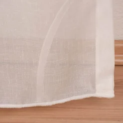 SCHÖNER LEBEN. Gardine Scherli Leinenstrukur Grafik Schlingendessin ecru 140cm breit und 285cm hoch oder Wunschhöhe