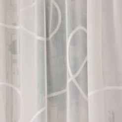 SCHÖNER LEBEN. Gardine Scherli Leinenstrukur Grafik Schlingendessin ecru 140cm breit und 285cm hoch oder Wunschhöhe
