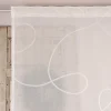 SCHÖNER LEBEN. Gardine Scherli Leinenstrukur Grafik Schlingendessin ecru 280cm breit und 285cm hoch oder Wunschhöhe