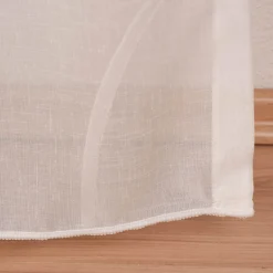 SCHÖNER LEBEN. Gardine Scherli Leinenstrukur Grafik Schlingendessin ecru 280cm breit und 285cm hoch oder Wunschhöhe