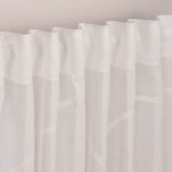 SCHÖNER LEBEN. Gardine Scherli Leinenstrukur Grafik Schlingendessin ecru 280cm breit und 285cm hoch oder Wunschhöhe