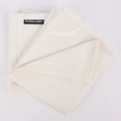 SCHÖNER LEBEN. Geschirrtuch 2er Set Bio Ramie Leinenoptik einfarbig cremeweiß 40x70cm